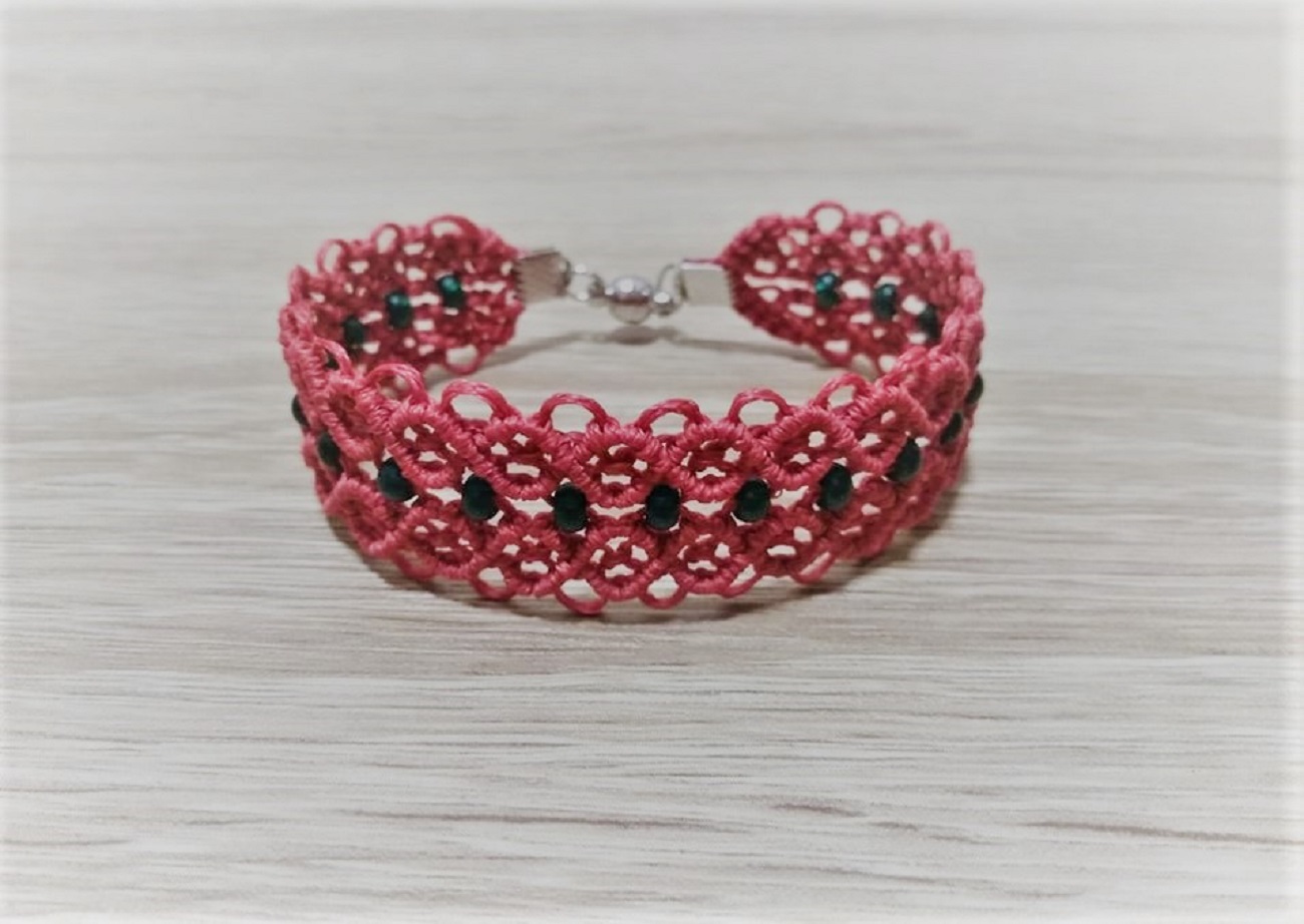 macrame bracelet terracotta color