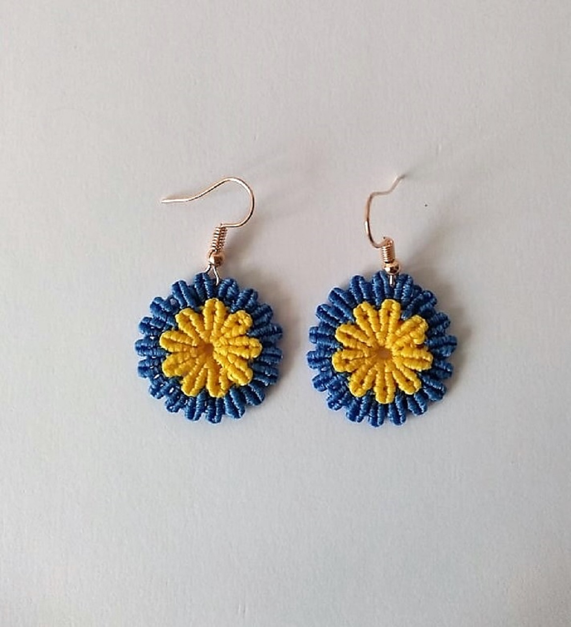 macrame earrings flower