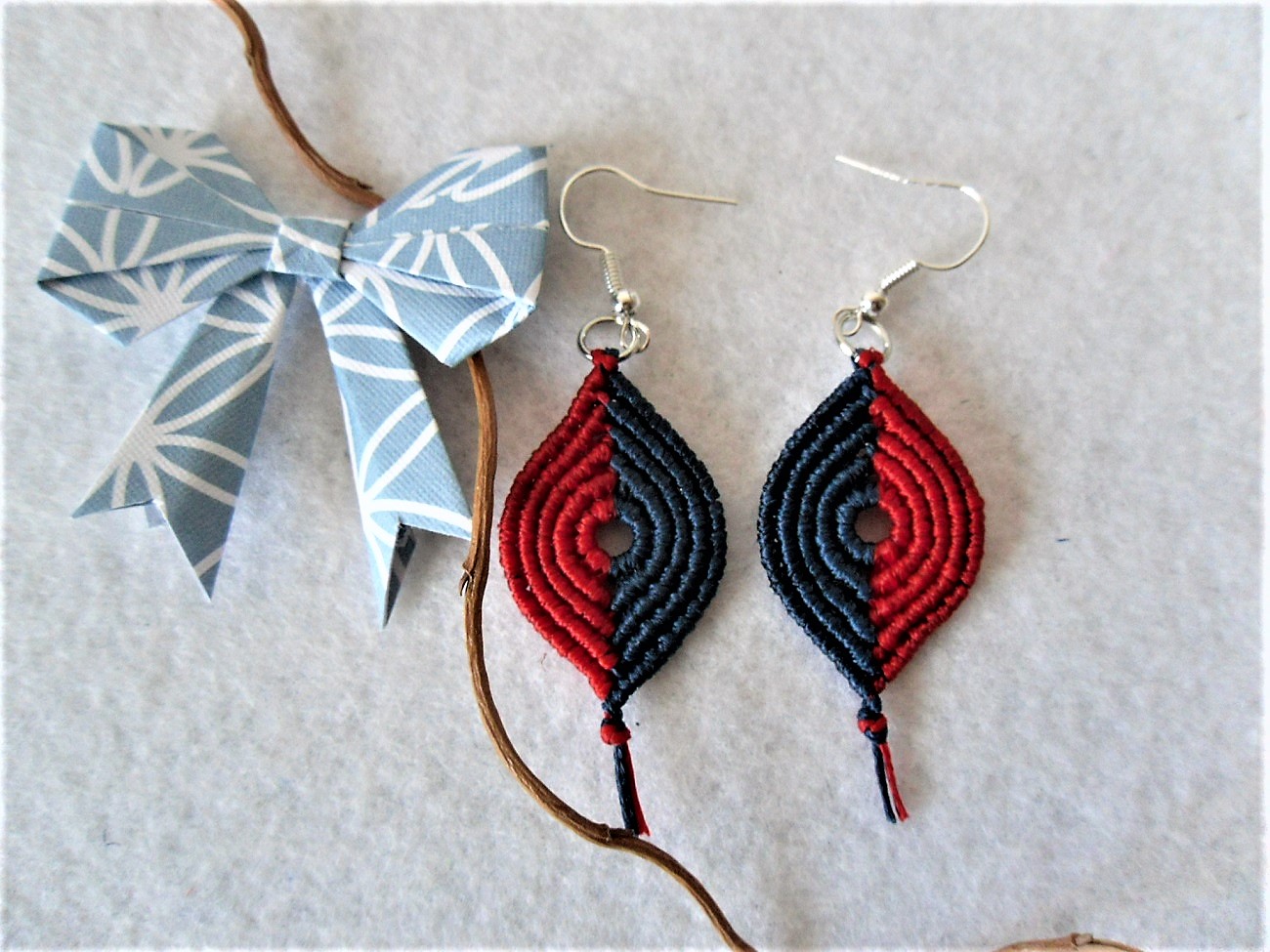macrame earrings rainbow