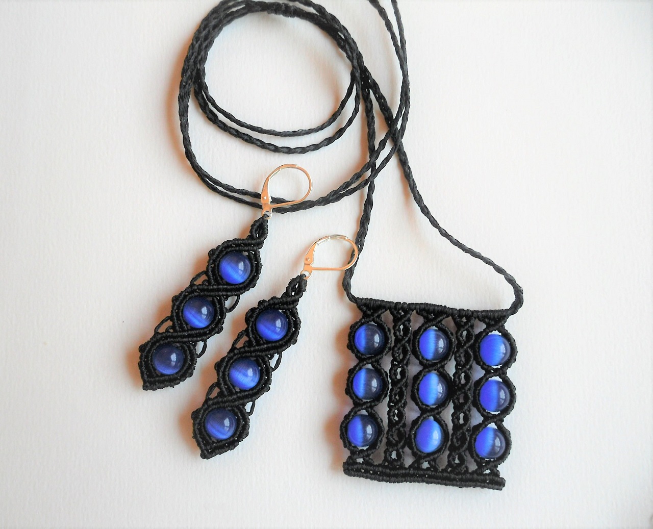 macrame set blue