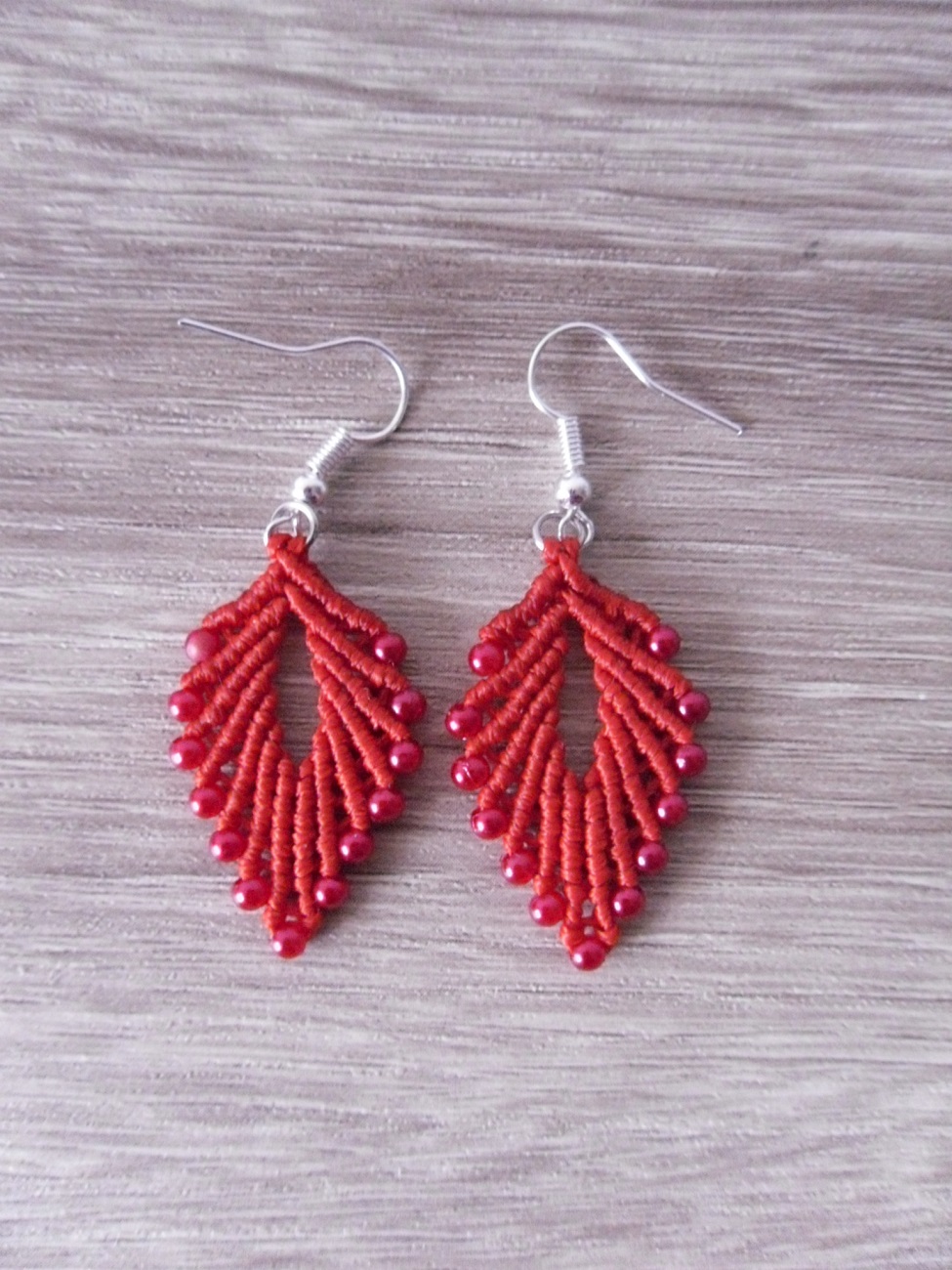 macrame earrings leaf 1