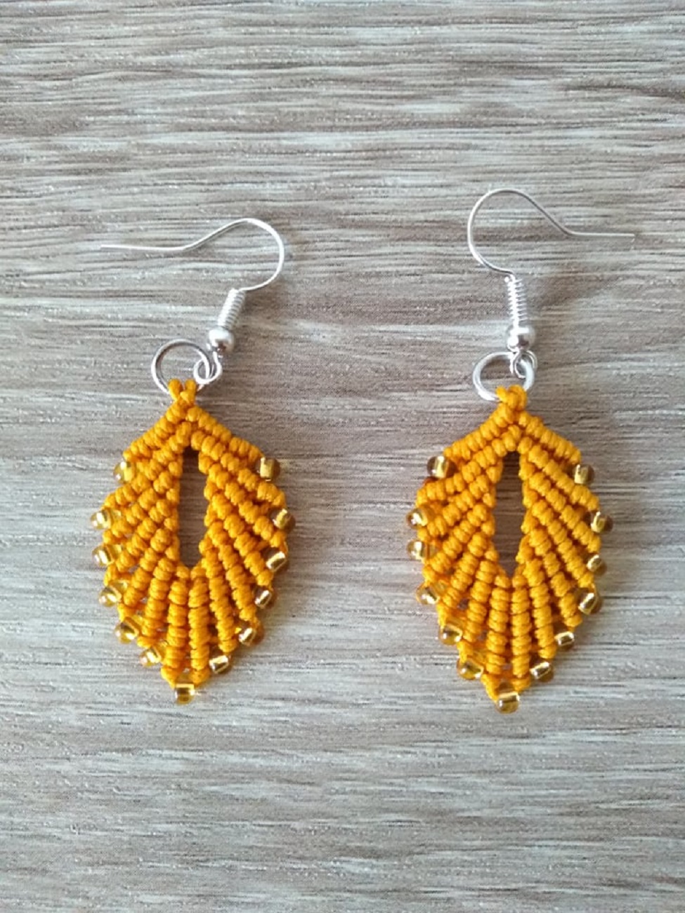 macrame earrings leaf 3