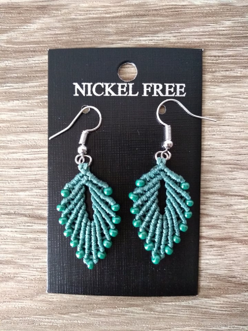 macrame earrings leaf 12